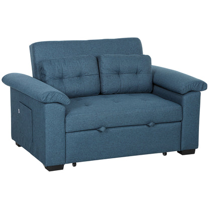 Click Clack Sofa Bed 2 Seater Sofa Bed for Living Room Blue