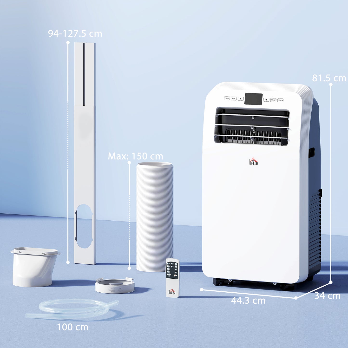 12000 BTU Portable Air Conditioner with 35m², Dehumidifier, Timer