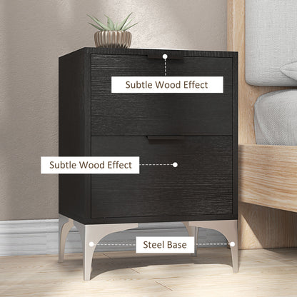Bedside Tables Set of 2 with 2 Drawers for Bedroom, Living Room