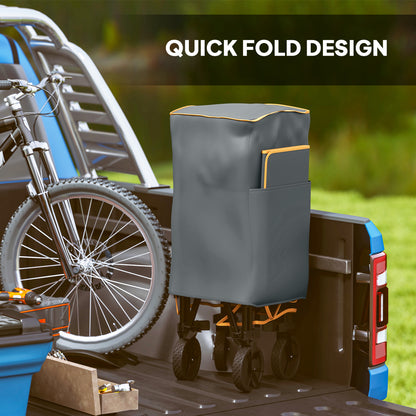 Double Decker Folding Trolley Cart on Wheels, 200KG Capacity, Grey