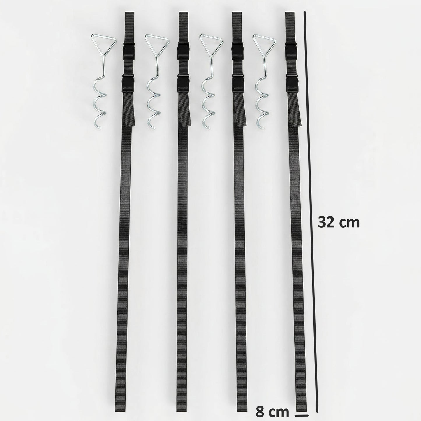4Pcs Trampoline Anchor Kit, 32 cm Galvanised Trampoline Stakes