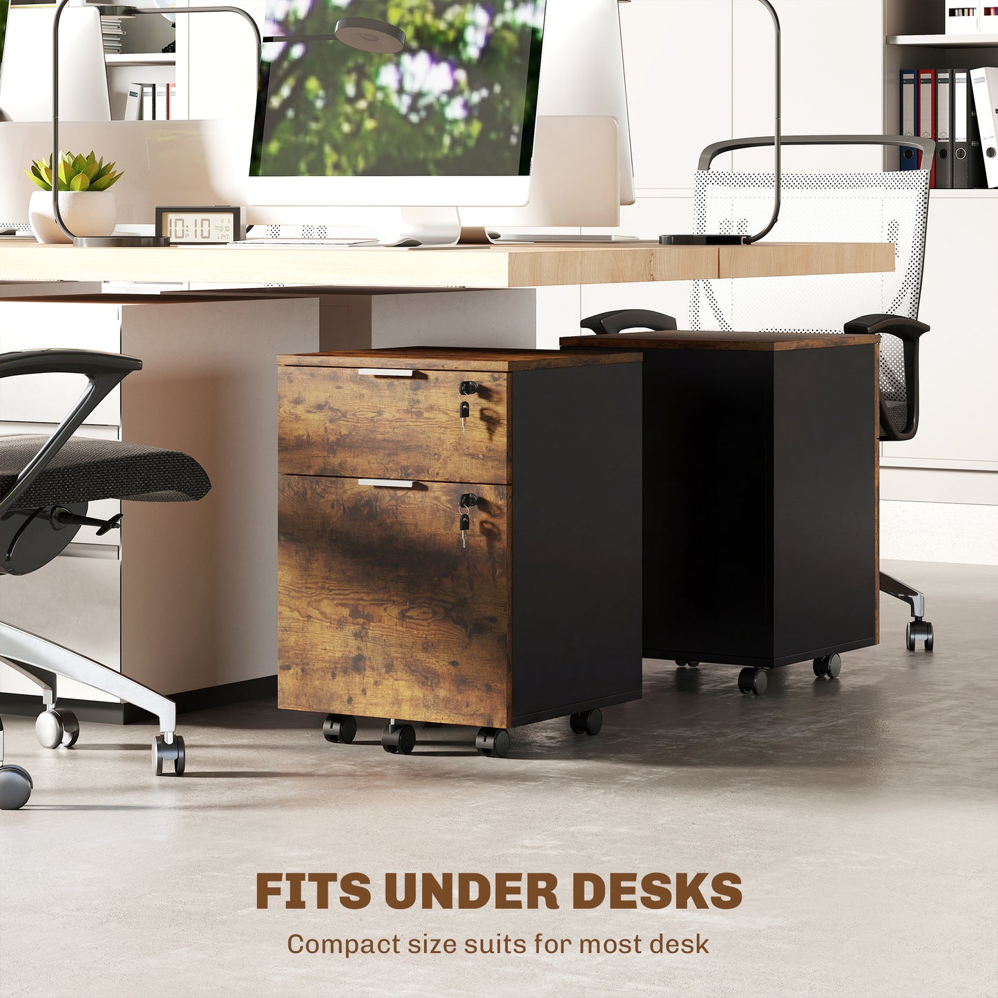 2 Drawer Filing Cabinet with Adjustable Hanging Bars for A4 and Letter
