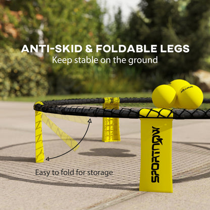 Spike Ball Set, Mini Beach Games Set with Net, 3 Balls and Pump