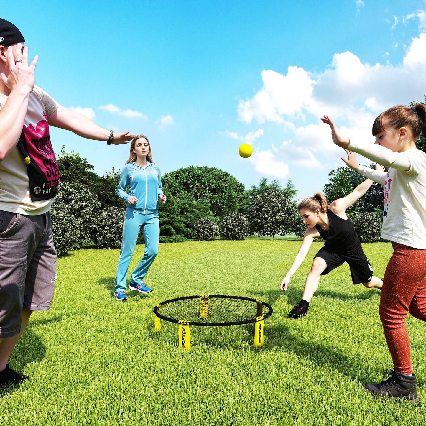 Spike Ball Set, Mini Beach Games Set with Net, 3 Balls and Pump