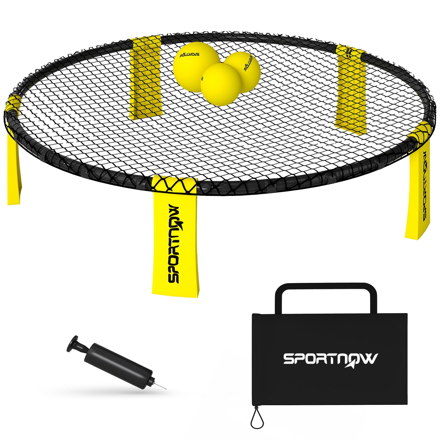 Spike Ball Set, Mini Beach Games Set with Net, 3 Balls and Pump