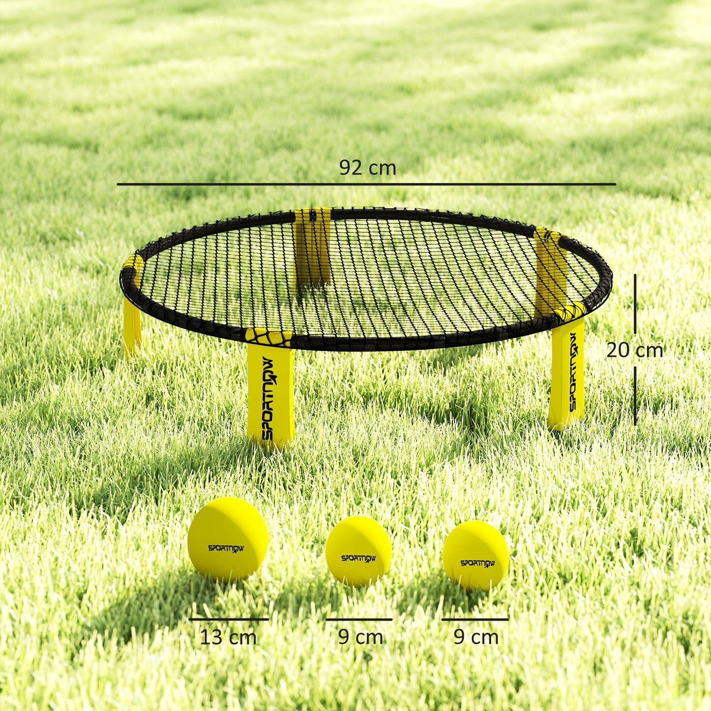 Spike Ball Set, Mini Beach Games Set with Net, 3 Balls and Pump