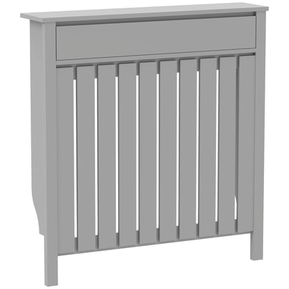 Radiator Cover with Drawer and Vertical Slats Grey
