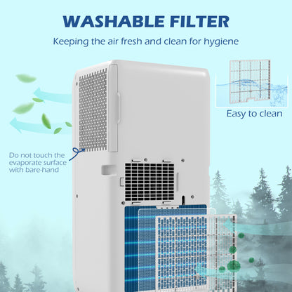 7,000 BTU Portable Air Conditioner with 26m², Dehumidifier, Timer