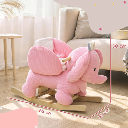 Kids Rocking Horse, Baby Ride on Rocker with Safety Belt, Pink