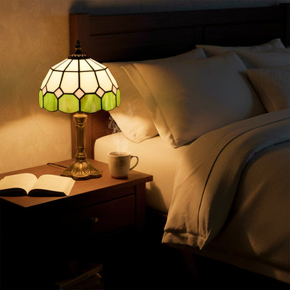 Tiffany-Style Table Lamp for Bedroom, Bulb not Included, Green