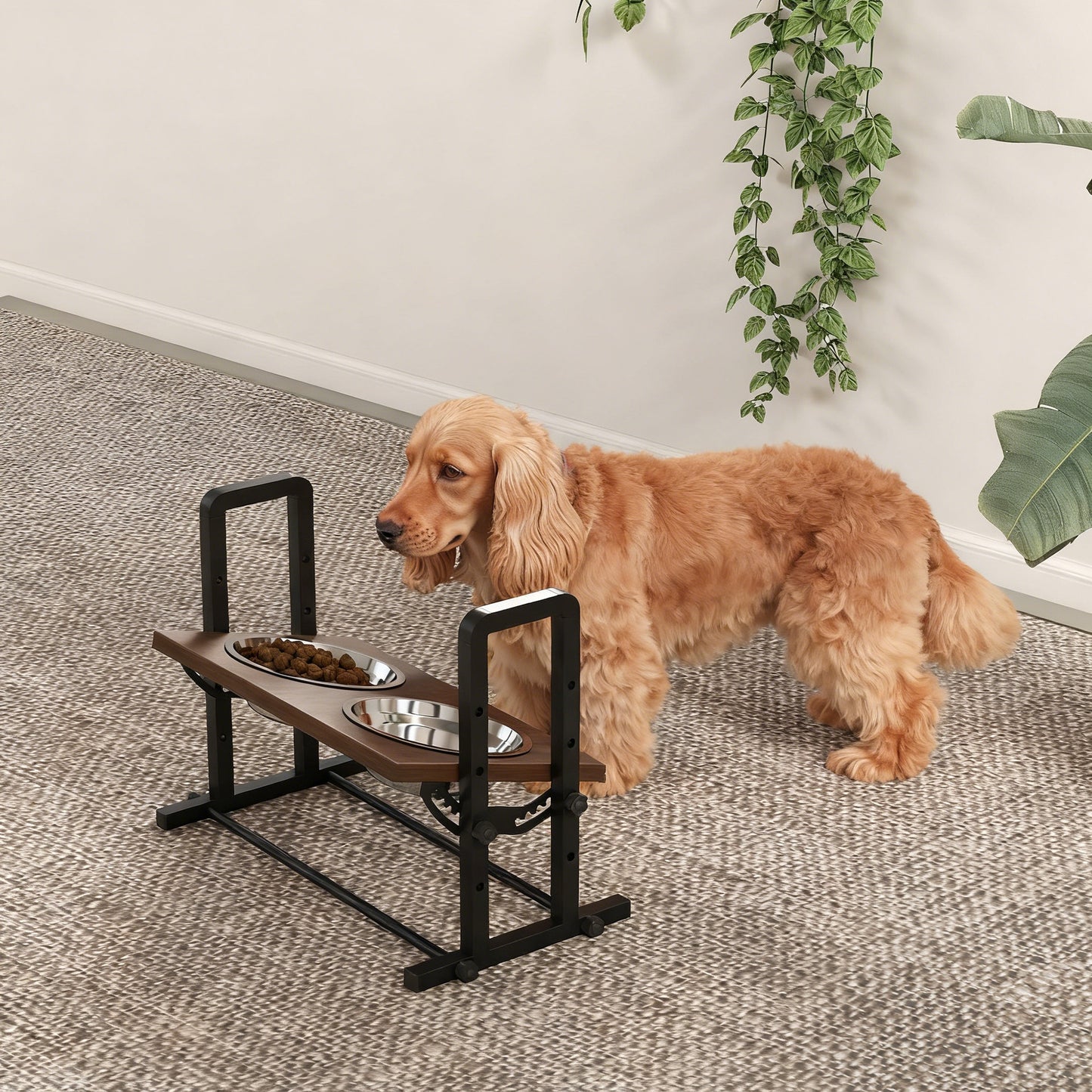 Raised Dog Bowls with 4 Heights Adjustable and 3 Adjustable Angles