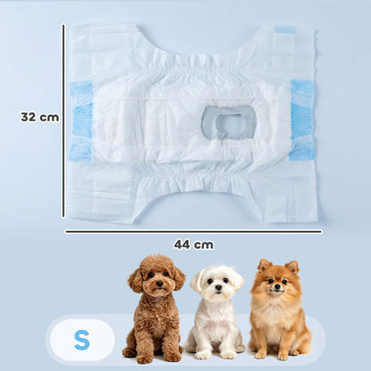 Disposable Dog Diapers Female, 48 Count Absorbent Dog Nappies, Puppy Sanitary Wraps Panties for Incontinence or Excitable Urination and Training, S, 19-37 cm