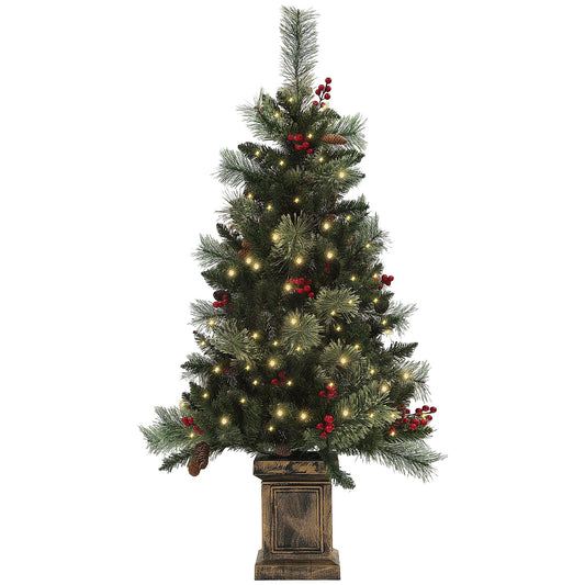 1.2m Prelit Christmas Tree with 100 Warm White LED Lights and 8 Modes