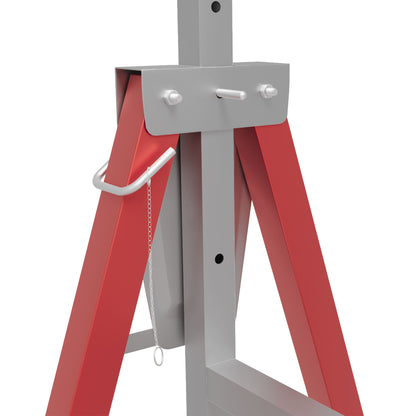 Set Of 2 Steel Saw Horses Telescopic Builders Work Bench Folding Red