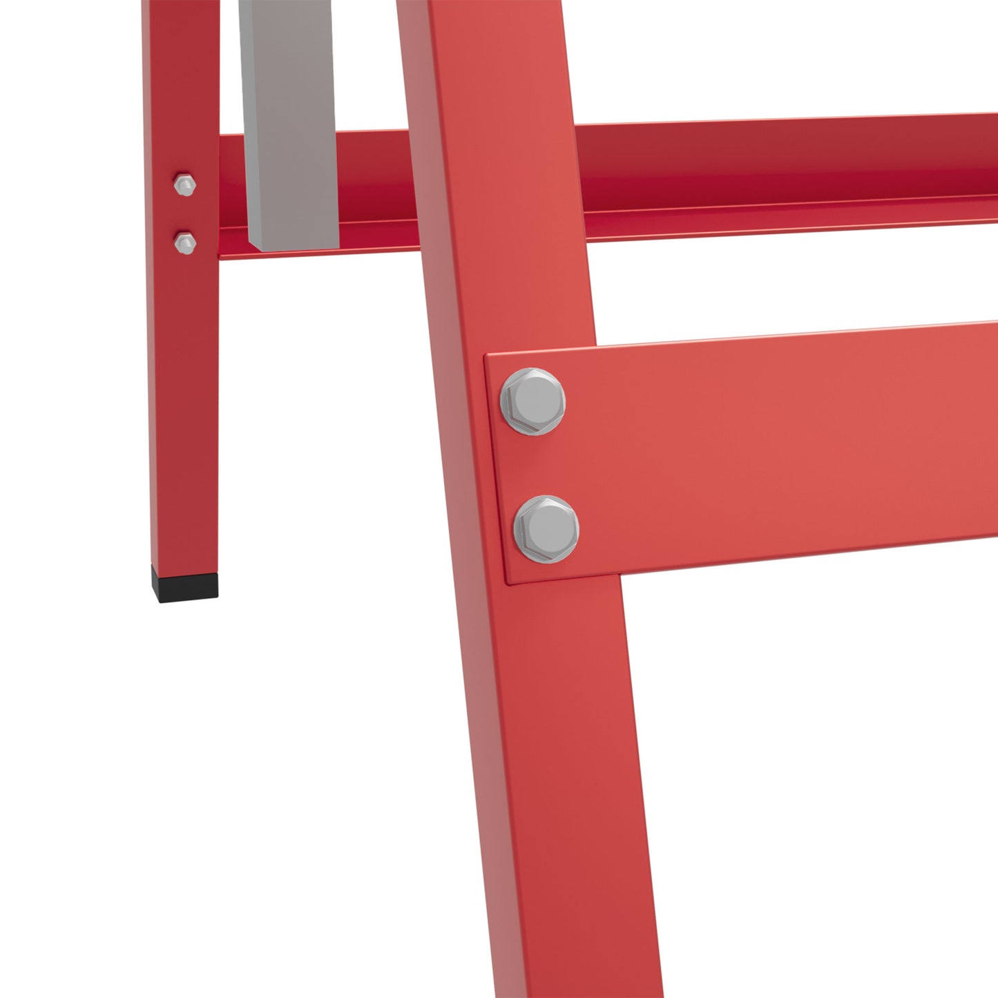 Set Of 2 Steel Saw Horses Telescopic Builders Work Bench Folding Red