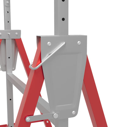 Set Of 2 Steel Saw Horses Telescopic Builders Work Bench Folding Red