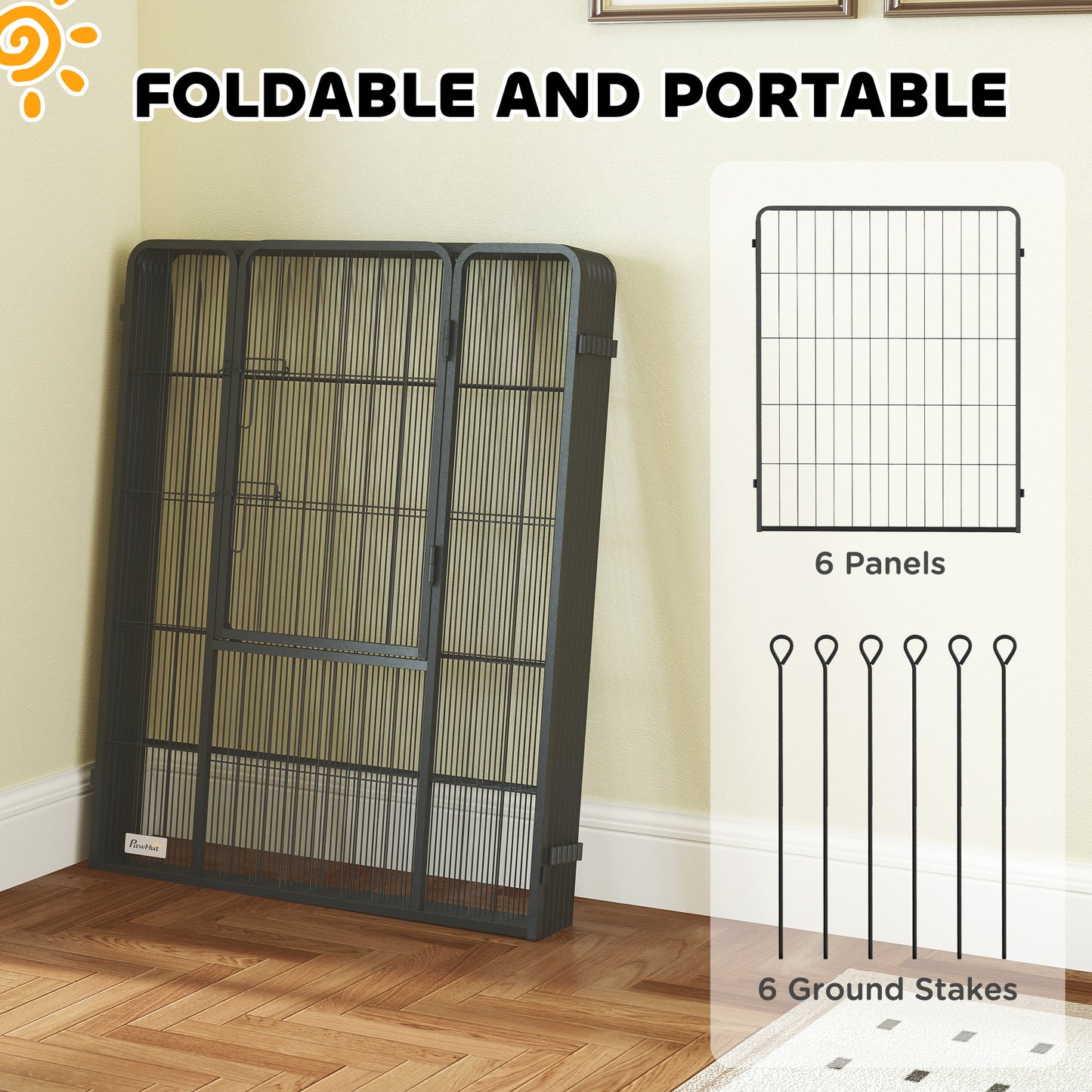 Easy Folding Pet Stroller for Large Dogs, Dark Grey