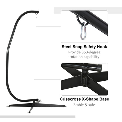 Hammock Chair Stand Only Heavy Duty Metal C-Stand Indoor or Outdoor