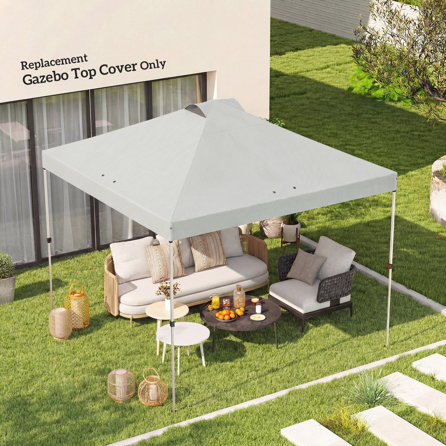 Gazebo Roof Replacement UV50+ Waterproof 3x3(m) White