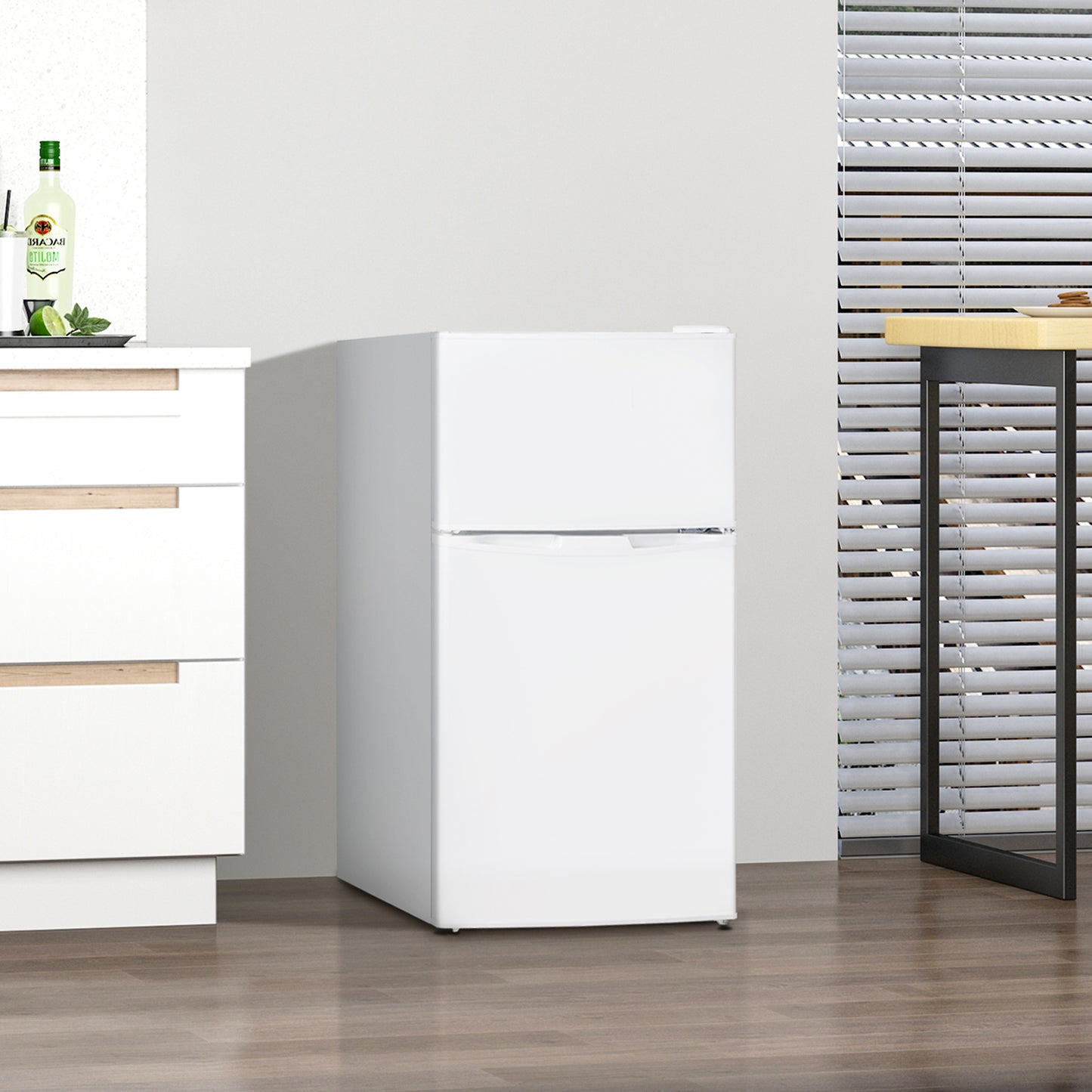 88L Small Fridge Freezer with 5-Setting Thermostat, Inner Light