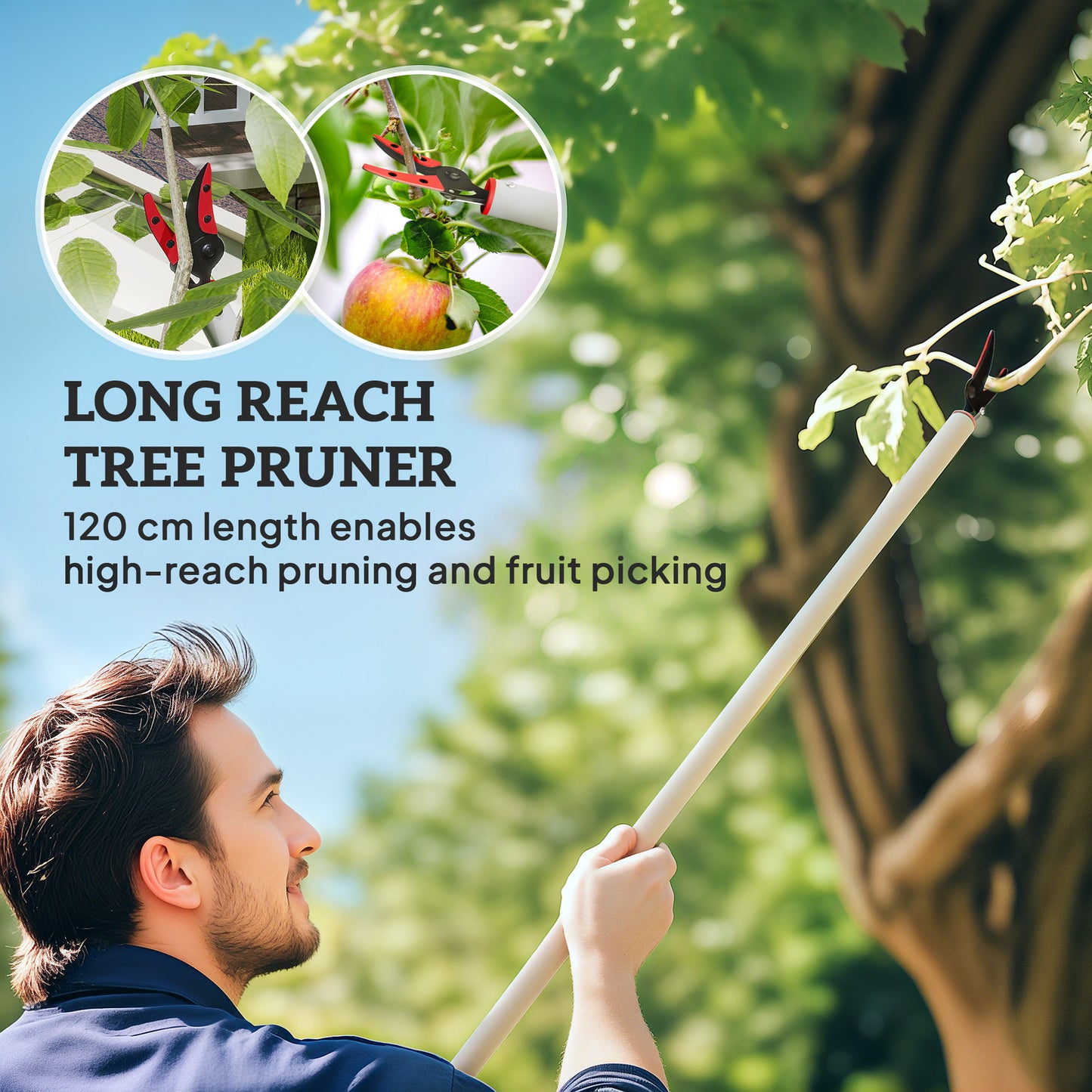 120 cm Tree Pruner Long Reach, Lightweight & Strong