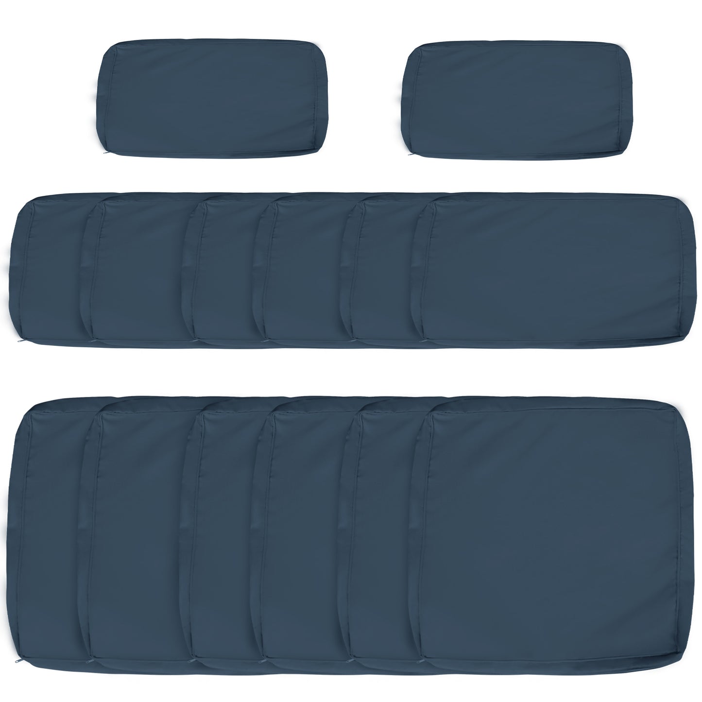 Garden Rattan Sofa Set Polyester Cover Replacement No Cushion Blue