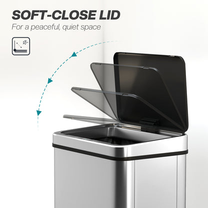 Kitchen Bin with Fast Motion Sensor, 50L Stainless Steel Sensor Bin