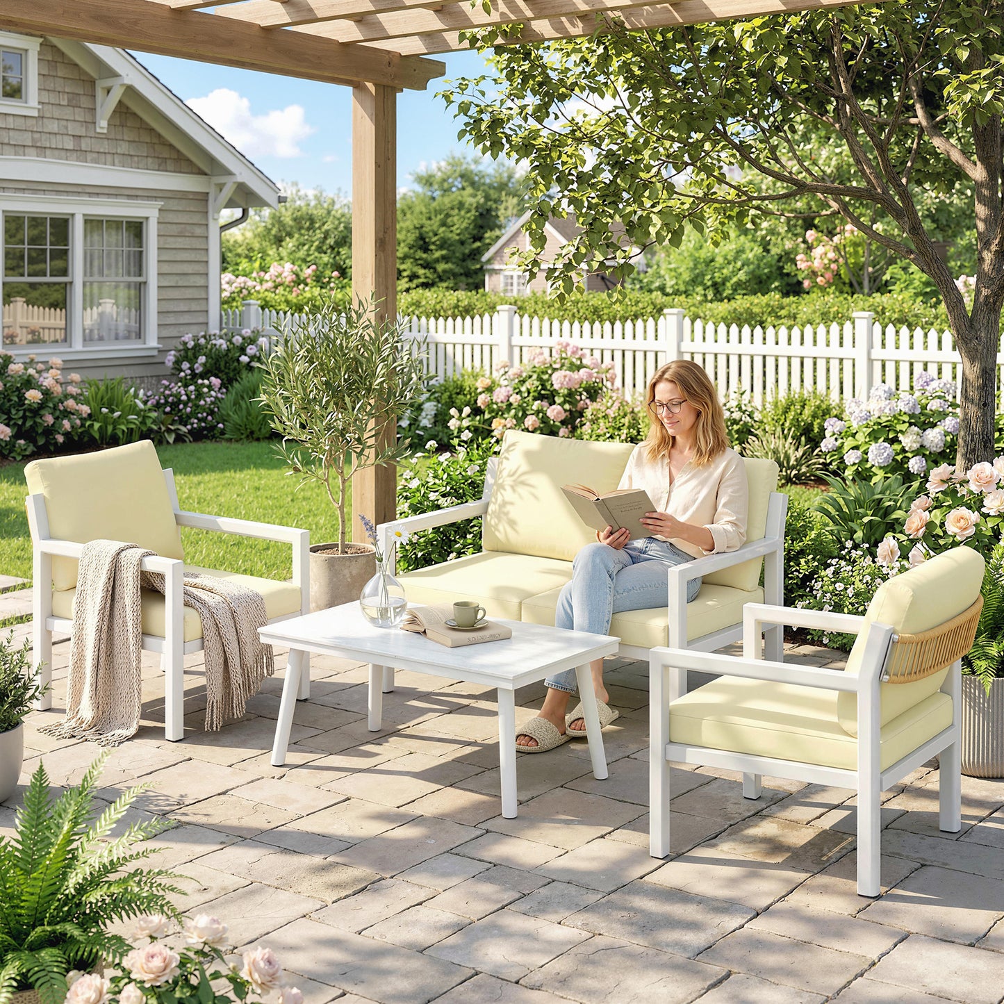 Rattan Garden Furniture Set, Outdoor Furniture Conversation Set