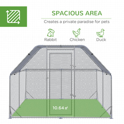 Rabbit Cage with Water Bottle, Wheels, Plastic Slide-Out Tray - Dark Grey