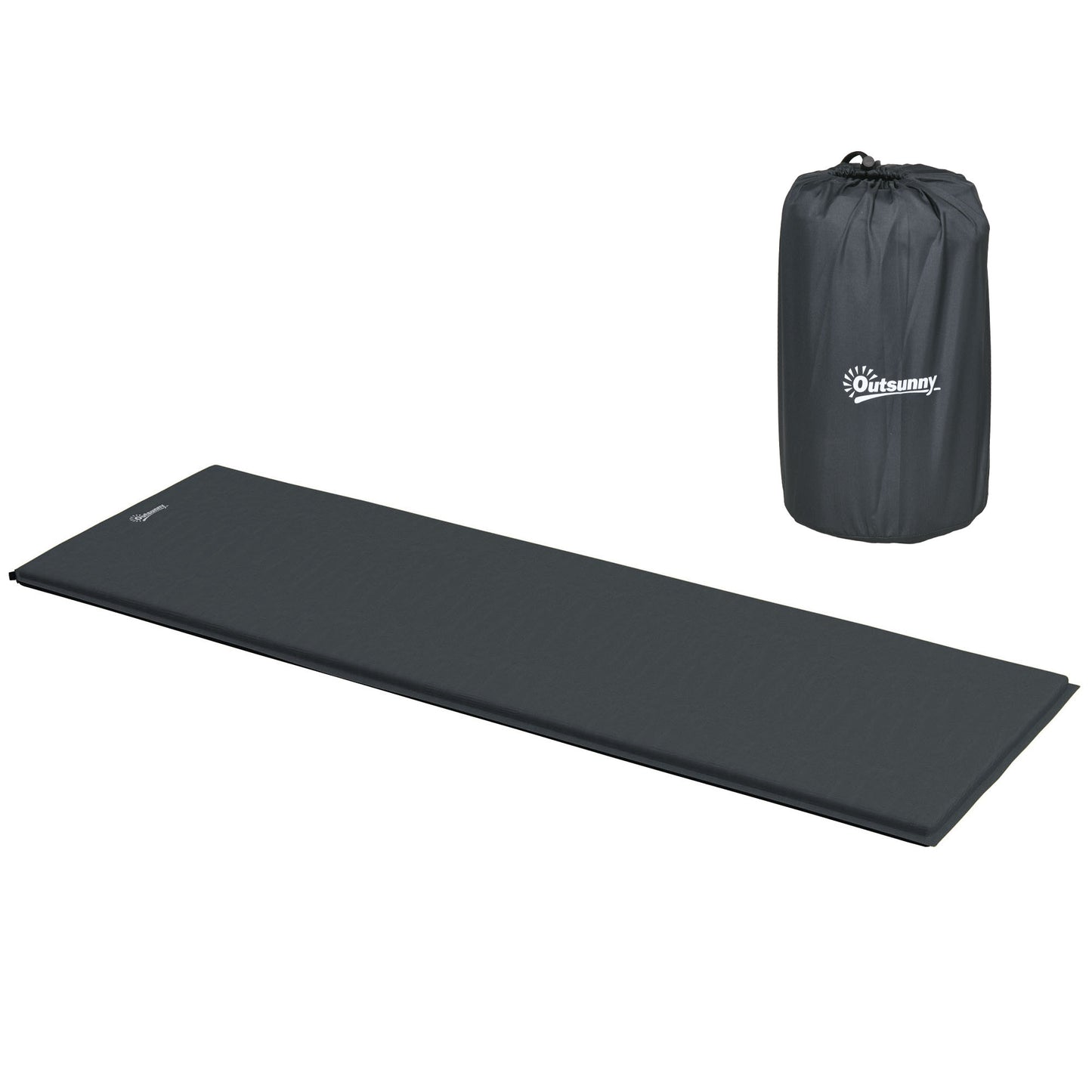 Self-Inflating Single Sleeping Pad Air Bed with Carry Bag, Grey