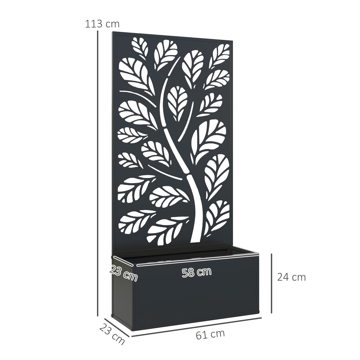 Metal Raised Garden Bed with Trellis, Outdoor Elevated Planter Box