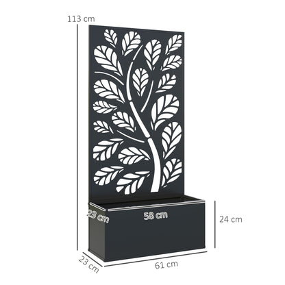Metal Raised Garden Bed with Trellis, Outdoor Elevated Planter Box