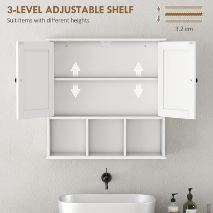 Bathroom Wall Cabinet, Medicine Cabinet with Open Compartments, Shelf
