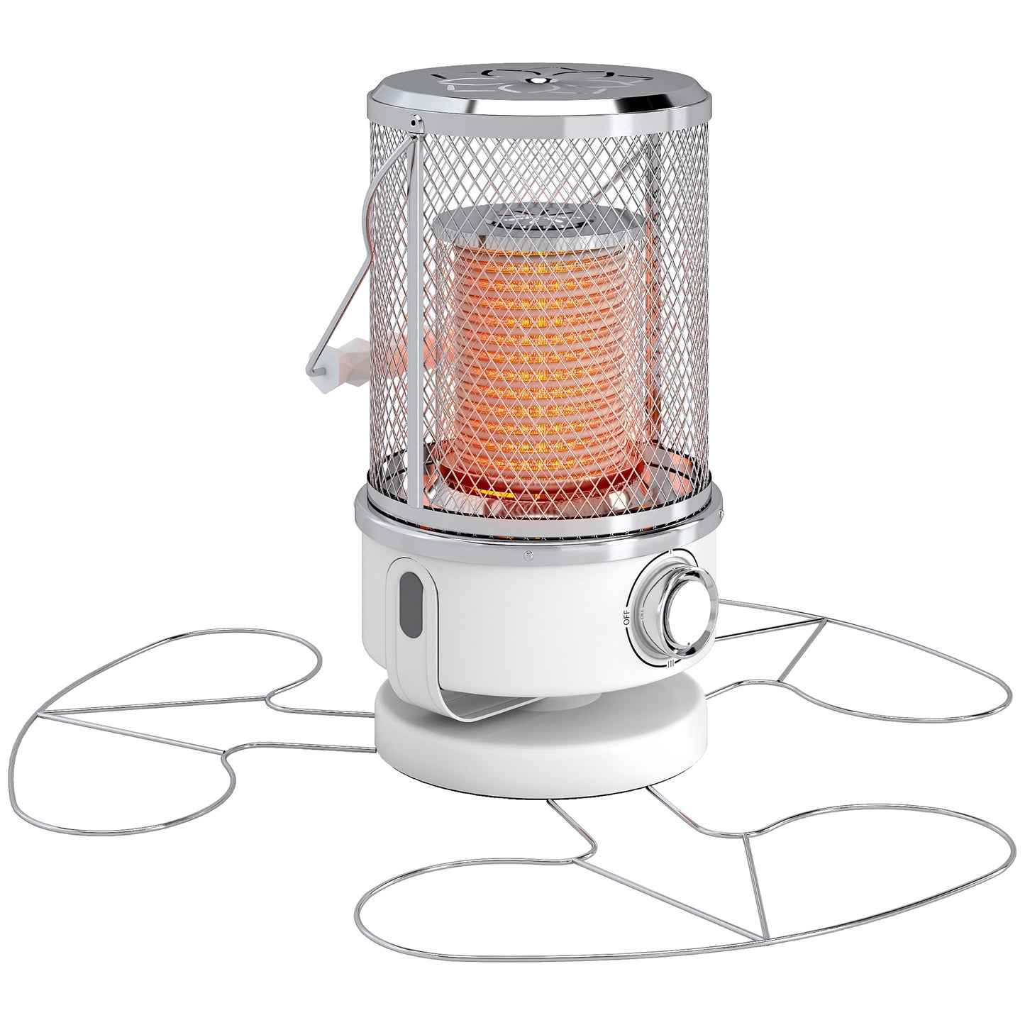 2000W Patio Electric Heater with 10-20㎡ Coverage, Separation Coil, Freestanding Outdoor Infrared Heater with Tip-Over Protection, Overheat Protection, Handle for Indoor and Outdoor Use, White
