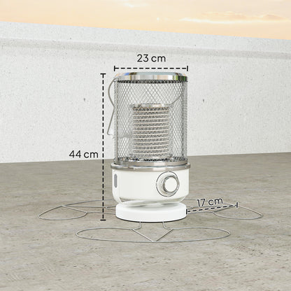 2000W Patio Electric Heater with 10-20㎡ Coverage, Separation Coil, Freestanding Outdoor Infrared Heater with Tip-Over Protection, Overheat Protection, Handle for Indoor and Outdoor Use, White