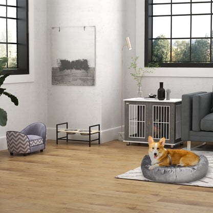 Dog Sofa Pet Couch for XS Dogs w/ Removable Sponge Padded Cushion - Grey