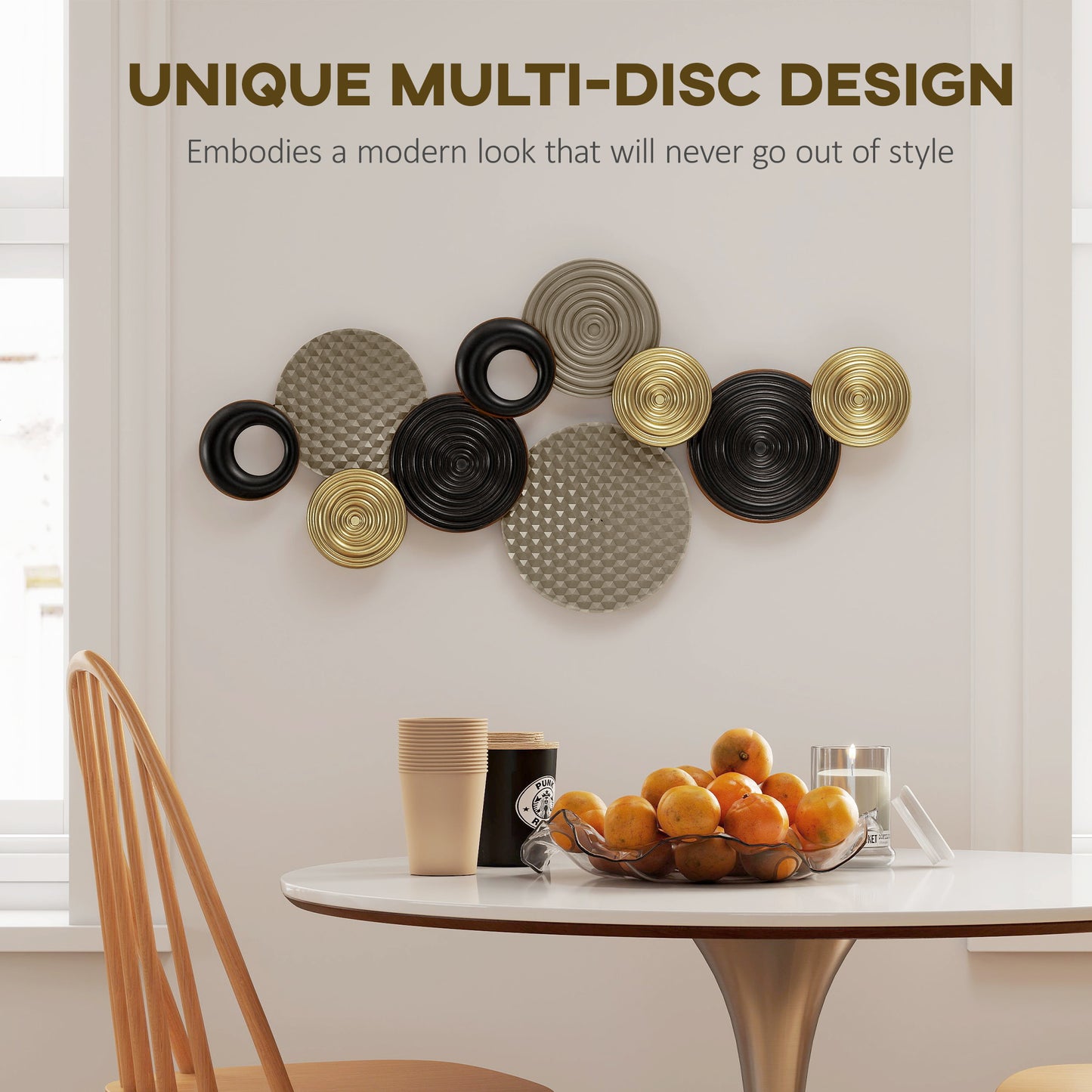 Metal Wall Art, Large 3D Wall Sculpture for Living Room Dining Room