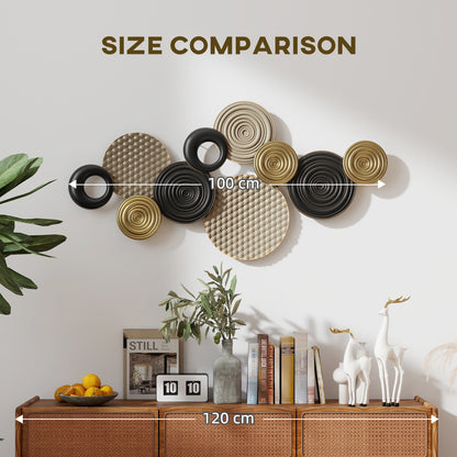 Metal Wall Art, Large 3D Wall Sculpture for Living Room Dining Room