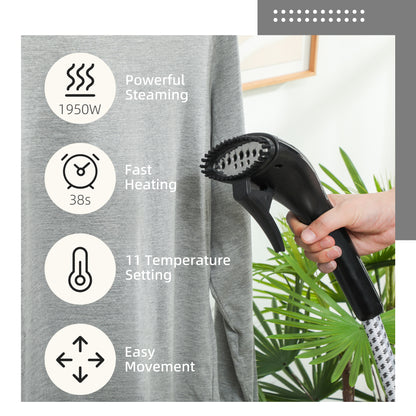 Clothes Steamer with Adjustable Pole 41-110 cm Black