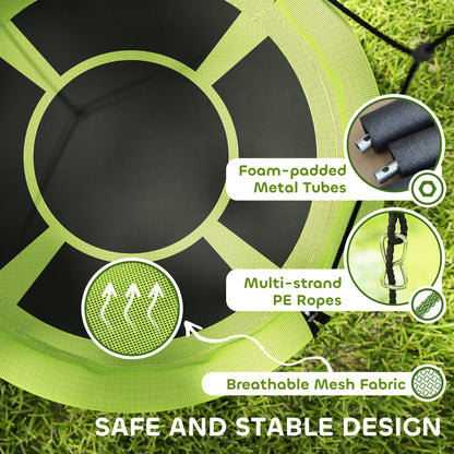 Nest Swing Seat, 100 cm Saucer Tree Swing Set for Kids, Green