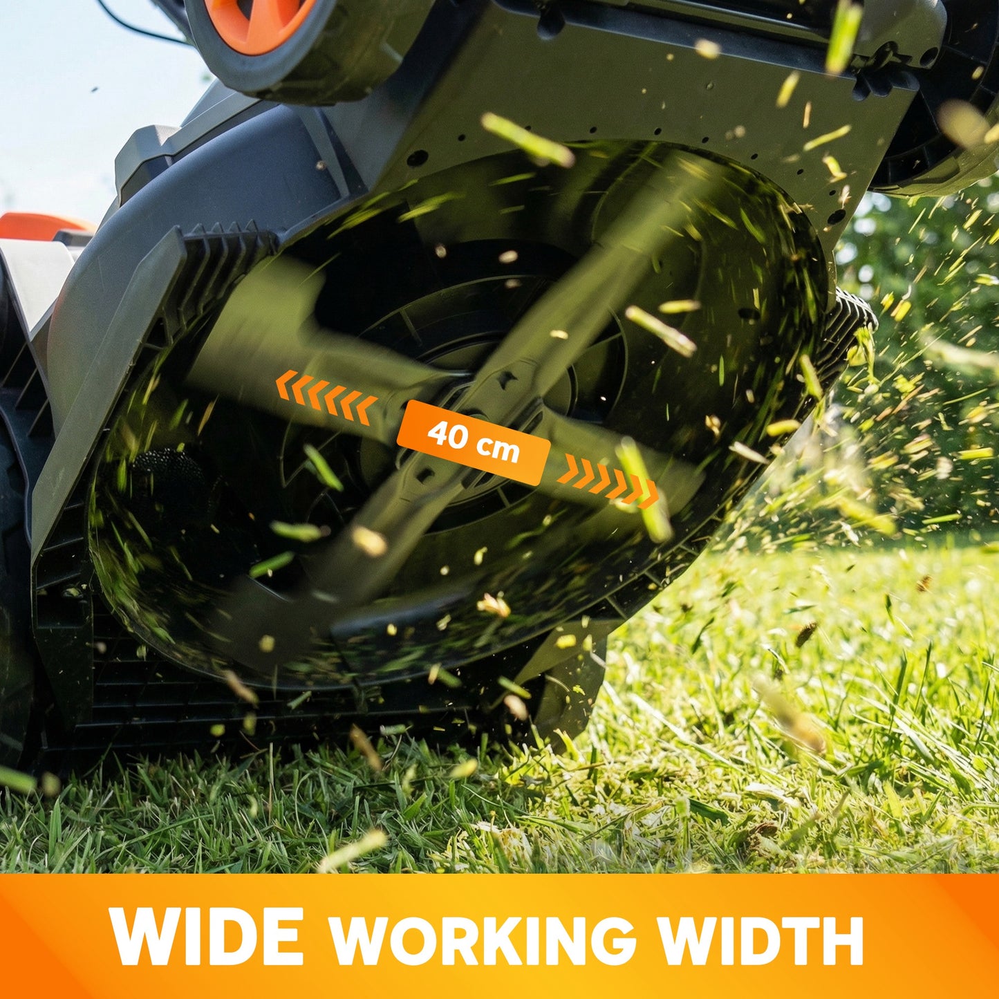 1800W Electric Lawnmower with 40cm Cutting Width, Mulching Feature