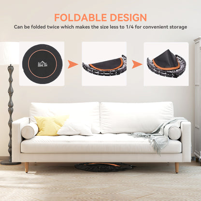 45" Foldable Mini Fitness Trampoline w/ Foam Handle, Orange