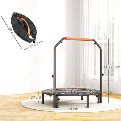 45" Foldable Mini Fitness Trampoline w/ Foam Handle, Orange