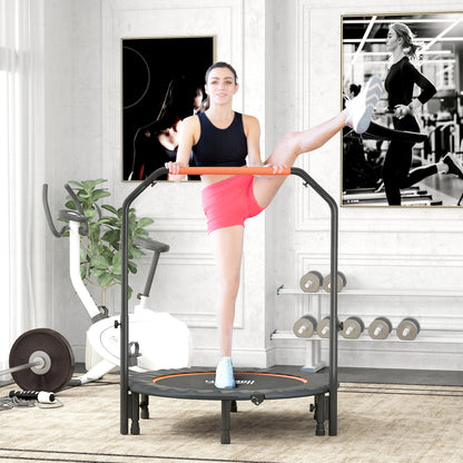 45" Foldable Mini Fitness Trampoline w/ Foam Handle, Orange