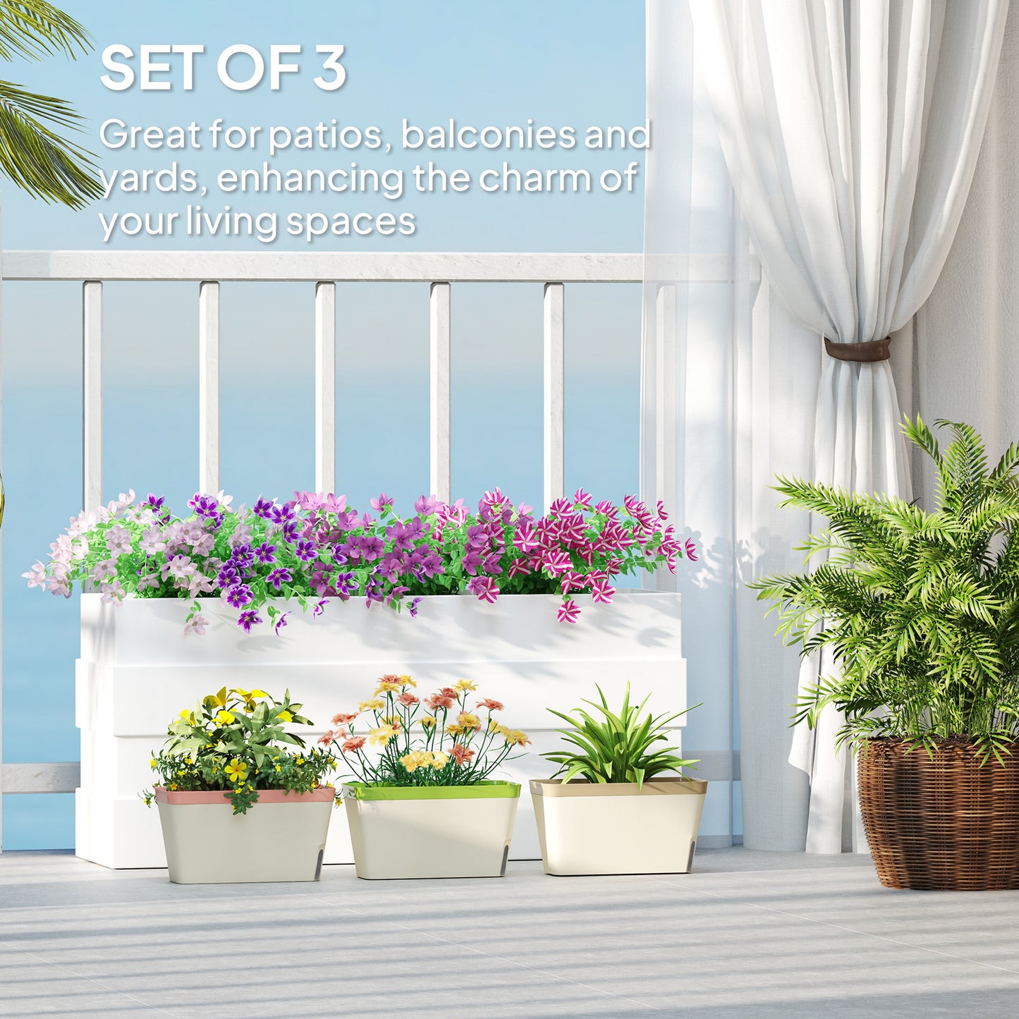 3 Pcs Self Watering Plant Pots w/ Visual Water Level Window