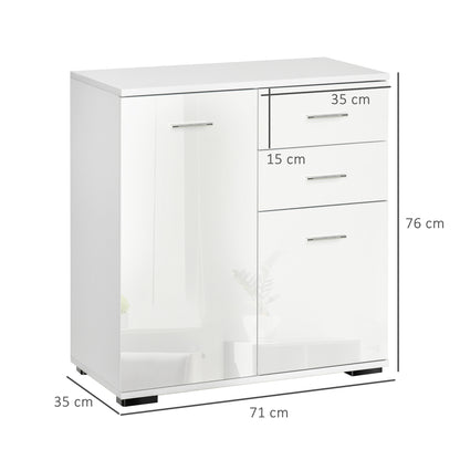 Cabinet Sideboard Cupboard Buffet Solo High Gloss Front Face Door Drawer