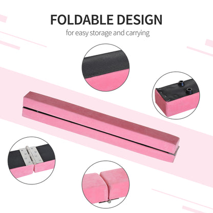 Balance Beam Trainer Fold Performance Gymnastics Suede Pink Home