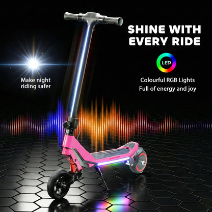 Electric Scooter for Kids, Foldable E Scooter for Age Age 6+ Pink