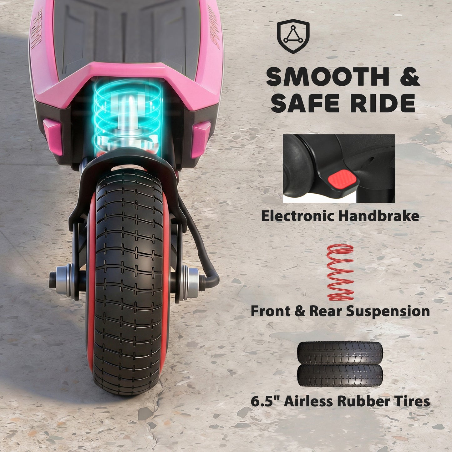 Electric Scooter for Kids, Foldable E Scooter for Age Age 6+ Pink