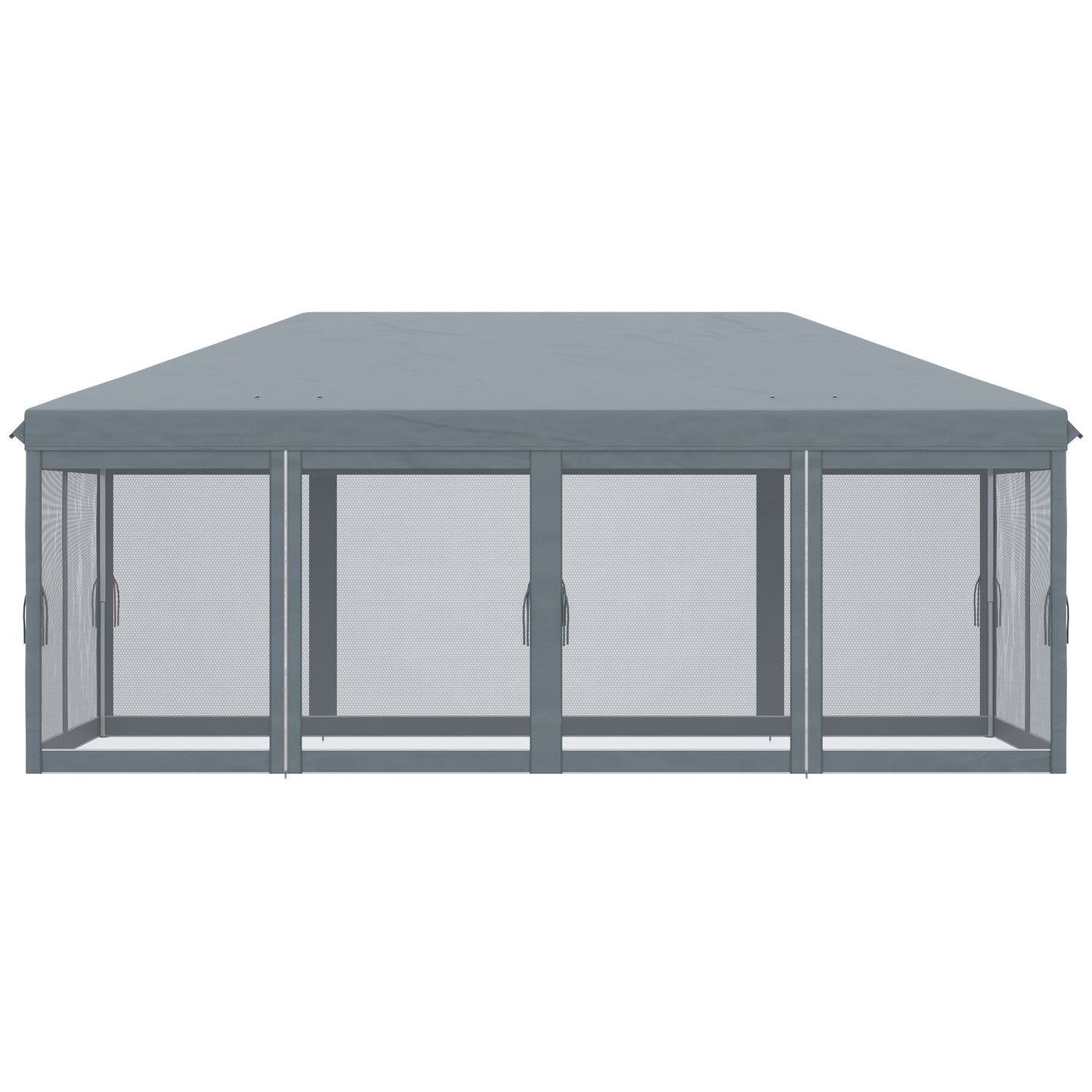 6 x 3m Pop Up Party Tent Canopy with 6 Removable Sidewalls Grey
